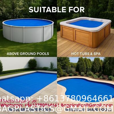 Solar In-Ground Pool Cover Winter Swimming Pool Bubble Cover Pool Cover Solar Cover with Roller Thermostatic Pool Plastic Pool Covers Lightfast Solar Resistant Polycarbonate Swimming Pool Cover