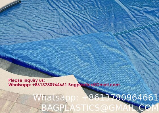 Solar In-Ground Pool Cover Winter Swimming Pool Bubble Cover Pool Cover Solar Cover with Roller Thermostatic Pool Plastic Pool Covers Lightfast Solar Resistant Polycarbonate Swimming Pool Cover