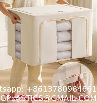 Large Storage Bags, Pack Clothes Storage Bins Foldable Closet Organizers Storage Containers With Reinforced Handle For Clothing, Blanket, Comforters, Bed Sheets, Pillows And Toys