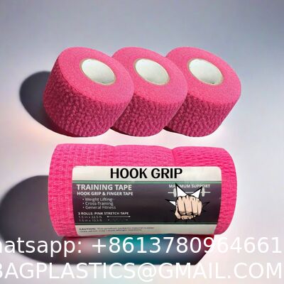 Bandage Self-Adhesive Athletic Wrap Tape Print Custom Breathable Eco-Friendly Gym & Hook Grip Tape - Thumb Cross Training, Weightlifting, Gymnastics Stretchy Adhesive Athletic Weightlifting Tape