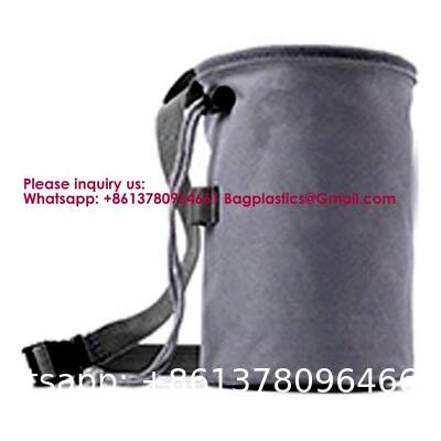 Zip Pocket Zippered Chalk Powder Tote Pouch With Reinforced Drawstring Large Mouth Opening For Pet Dog Outdoor Safe Exercise Training Drawstring Closure Chalk Bag