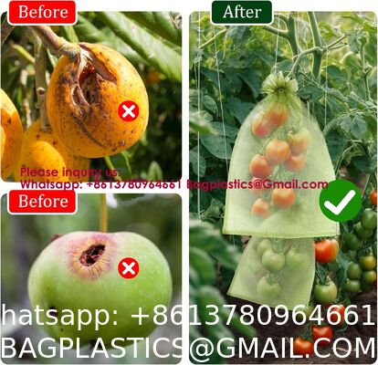 Fruit Protection Bags, Fruit Bags For Fruit Trees, Green Netting Fruit Cover Bags Drawstring Mesh Fruit Protectors Pest Barrier For Fruit Trees Veggies Garden
