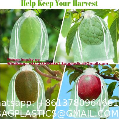 Garden Fruit Protection with Drawstring Reusable Netting Mesh Bags Fruit Netting Bags Fruit Trees Fruit Cover Mesh Bag With Drawstring, Netting Barrier Bags Grapes Mango Fruit Trees Veggies Garden