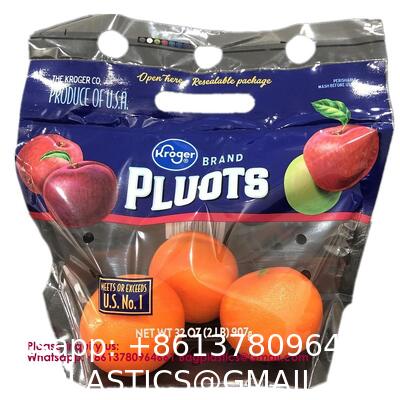 Market Keep Fresh Plastic Packing Bag For Fruits Pluots Apple Grape Banana Fresh Fruit Package Bag Vegetable Packaging Reusable Zipper Fruit Packaging Bag Transparent Clear Vegetables Stand up Bag