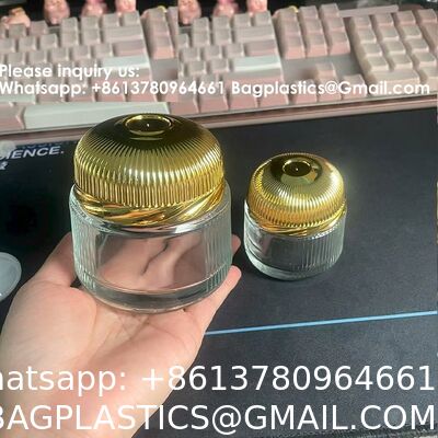 Refillable Glass Cream Jar With Metal Lid, Travel Skincare Container For Lotion And Gloss Storage, Compact Cosmetic Bottle For Middle East Dubai Use GLASS BOTTLE MINI BOTTLE COSMETIC LOTION BOTTLE