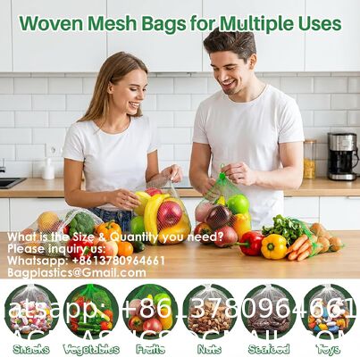 Mesh Produce Bags - 24Inch Mesh Vegetable Bags Onion Storage Net Produce Seafood Net For Vegetables Storage Fruits Seafood And Other Agricultural Products Red