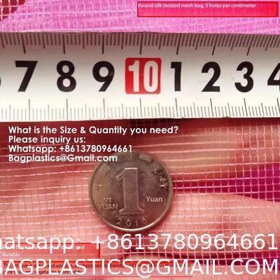 Reusable Drawstring Fresh Produce Thickened Purple Green Large Mesh Plastic Dense Small Mesh Woven Net Bag From China For Packing Chili Radix Pseudostellariae