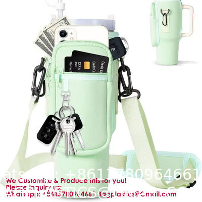 Water Bottle Carrier Bag for Stanley Cup 40/30oz with Phone Holder Pockets, Neoprene Water Bottle cup Holder Pouch Bottle Carrier Bag Stanley Cup bag Stanley Cup sleeve Stanley Cup holder