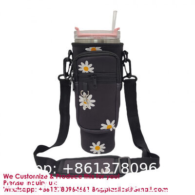 Water Bottle Carrier Bag for Stanley Cup 40/30oz with Phone Holder Pockets, Neoprene Water Bottle cup Holder Pouch Bottle Carrier Bag Stanley Cup bag Stanley Cup sleeve Stanley Cup holder