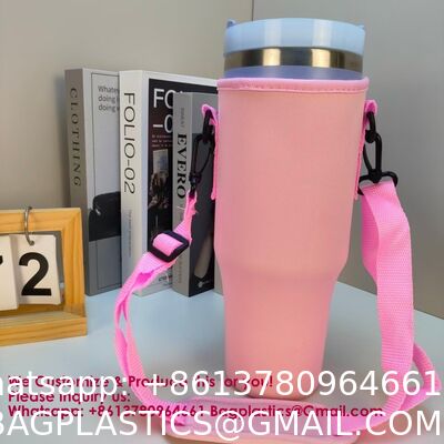 Neoprene 40oz Water Bottle Carrier Bag With Shoulder Strap IPhone Pocket Water Bottle Holder Pouch Stanley Cup Accessories
