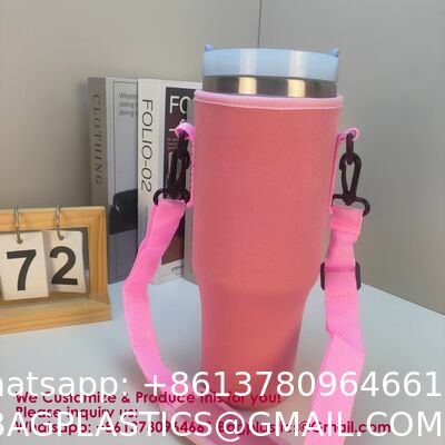 Adjustable Strap Neoprene 40oz Water Bottle Carrier Sleeve Pouch Tumbler Cup Holder Sling Bag With Phone Pocket