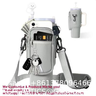 Water Bottle Carrier Bag Holder 40 Oz Tumbler Cup Accessories Neoprene Pouch Sleeve With Adjustable Crossbody Strap