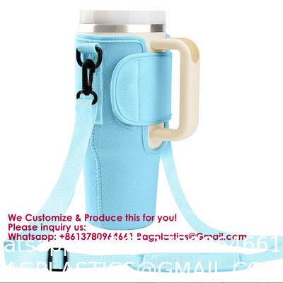 Customizable Foldable Durable Waffle-Embossed Neoprene Cup Sleeves | Reusable Insulated Lightweight Cola & Bottle Sleeves